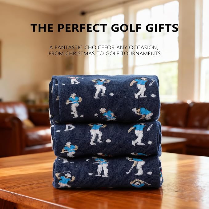 Golf Socks for Men,Christmas Golf Gifts for Men,Stocking Stuffers for Men | Featuring funny golfer patterns Socks, Great for any golfer, Funny Gift for Dad, Golf Accessories for Men