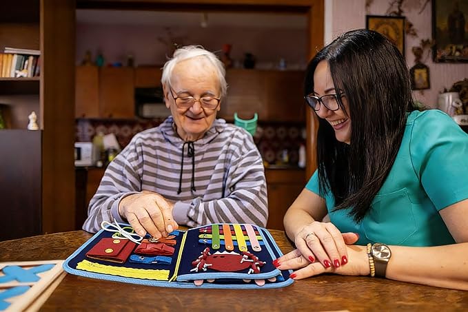 Fidget Blanket for Adults with Dementia, Alzheimer’s Activities for Seniors, Fidget Tools for Adults with Dementia, Dementia Therapy Aid Fidget Blanket, Elderly Gifts