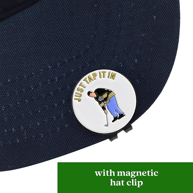 ZEETY Funny Golf Ball Marker with Magnetic Hat Clip – Golf Accessories for Men and Women, Great Golf Gift for Players with Attitude