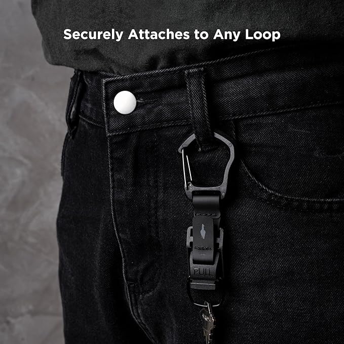 ALPAKA HUB Carabiner Quick Release Keychain with Magnetic Belt Clip | EDC Carabiner for Keys, Tactical Gear & Backpack Accessories,Attach to ALPAKA Sling Bag, Belt Loops