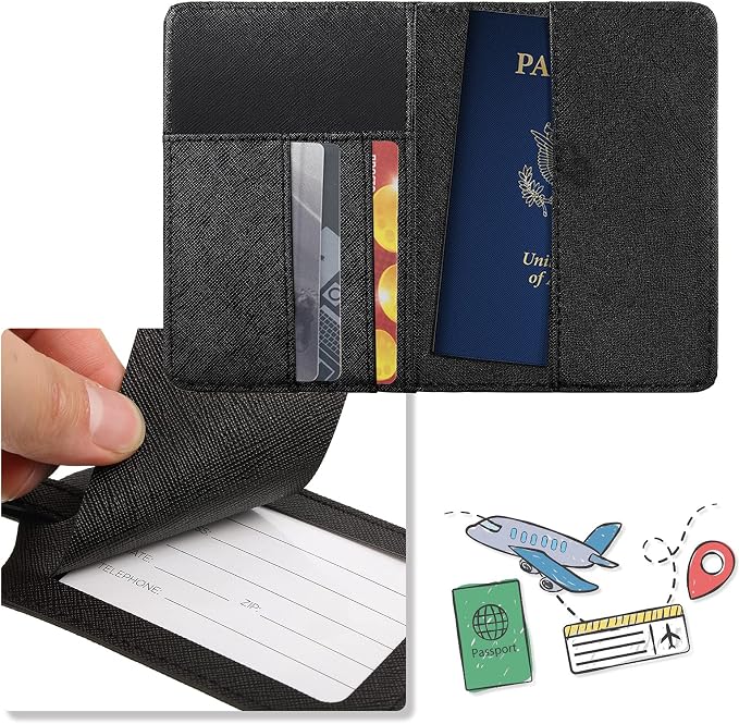 2 Pcs Passport Cover Holder for Travel Waterproof Leather Passport Wallet Case Book Travel Cruise Essentials for Women Men | 2 Pieces