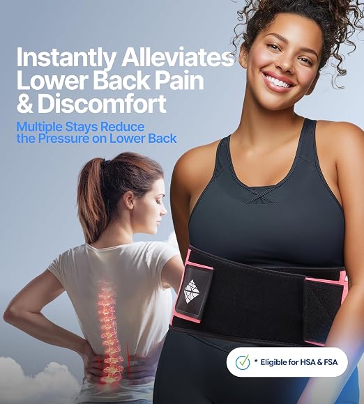 Lower Back Brace for Women - Effective Back Pain Relief & Elastic Support with Dual-Tension Straps, Ultra Thin Breathable Lumbar Support Belt for Sciatica, Herniated Disc, Scoliosis, 3XL