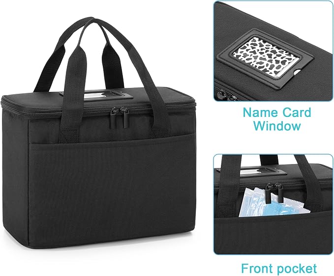 Trunab Insulated Medicine Storage Bag Travel Pill Bottle Organizer,Black | Medication Bag for Prescription, Insulin, Supplements or Medical Supplies,Bag Only
