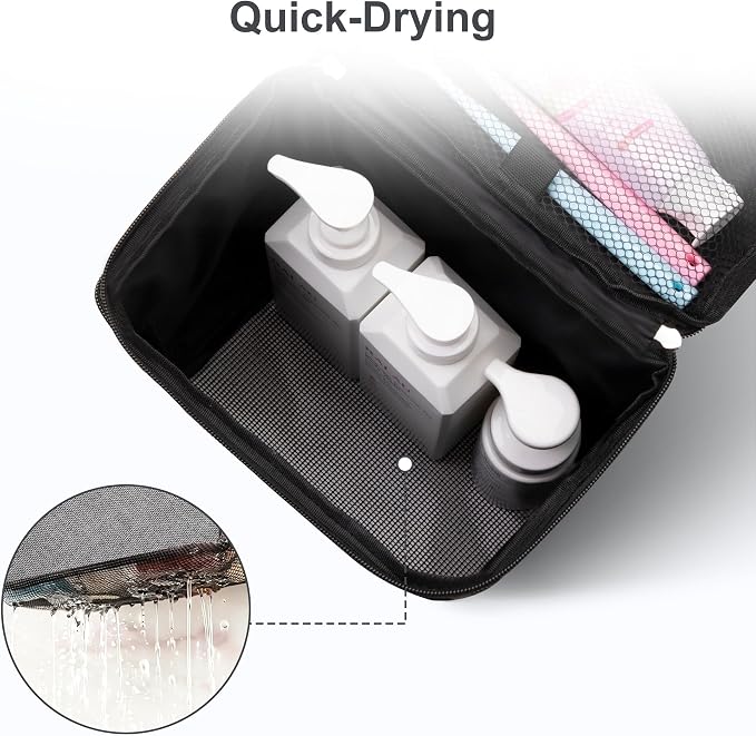 Mesh Shower Caddy Hanging for College Dorm Essentials Grey | Portable Bathroom Caddy Organizer Shower Tote Bag with Built-in Hook for Beach, Swimming, Gym camping
