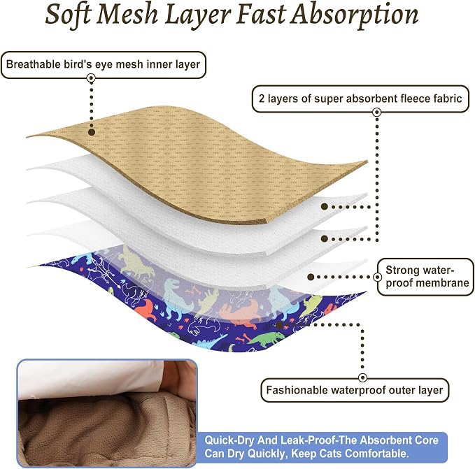 5 Pack Dog Diapers Male Reusable, Premium Belly Bands for Dogs, High Absorbing Male Dog Pee Wraps for Doggie in Incontinence or Excitable Urination Dinosaur XL