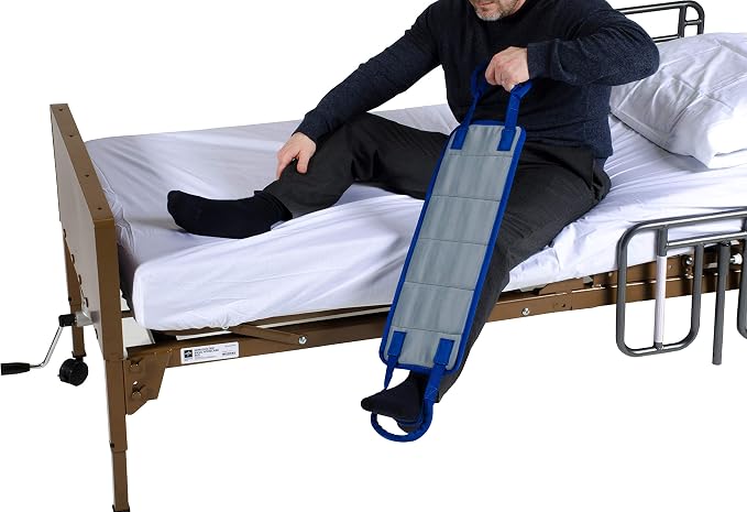Patient Aid Transfer Sling - Moving Assist Hoist Gait Belt Harness Device with Heavy Duty 400lb Weight Capacity, Padded Handles, Extended Length & Width - 8" x 23.5", Slip-Proof Lining