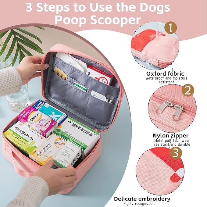 Travel Medicine Bag, Medical Bag Empty, for Home, Travel, Camping, Car, Hiking & Outdoor Emergencies, Medicine Travel Bag Kit