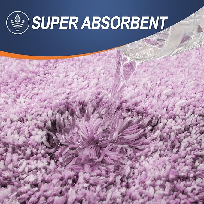 OLANLY Bathroom Rug Set 2 Piece, Soft Absorbent Microfiber Bath Mats and U-Shaped Contour Toilet Rug, Non-Slip, Machine Wash Dry, Plush Shaggy Bath Mats for Bathroom (24"x16"+U24 x20, Pinkish-Purple)
