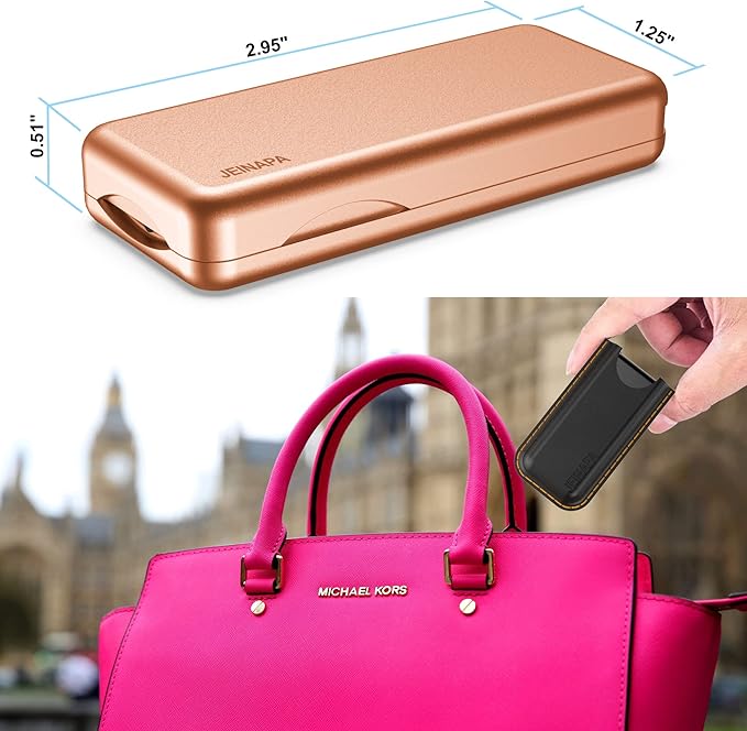 Pill Cutter with Auto Centering Device, Aluminum Pill Splitter with 316L Stainless Blade, Genuine Leather Case, Professional Pill Splitter for Cutting Small Pills or Large Pills (Rose Gold)