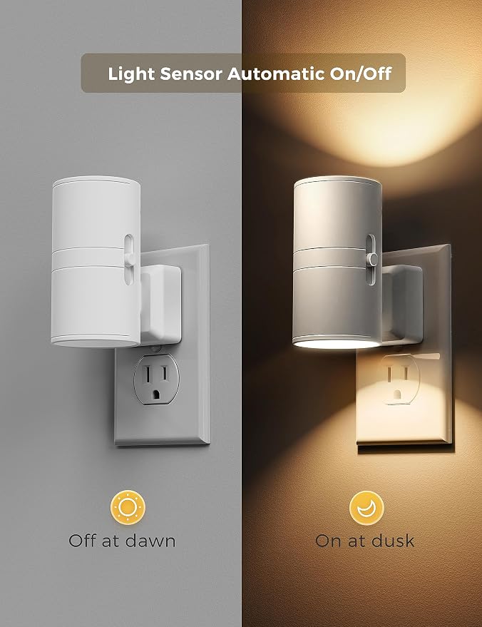 L LOHAS LED Night Light Plug in, Night Lights Plug into Wall, Soft White | Dusk to Dawn Sensor Soft Nightlights,Modern, 100LM, Dimmable Night Lights for Adults Hallway Bedroom Bathroom Kitchen[2 Pack]