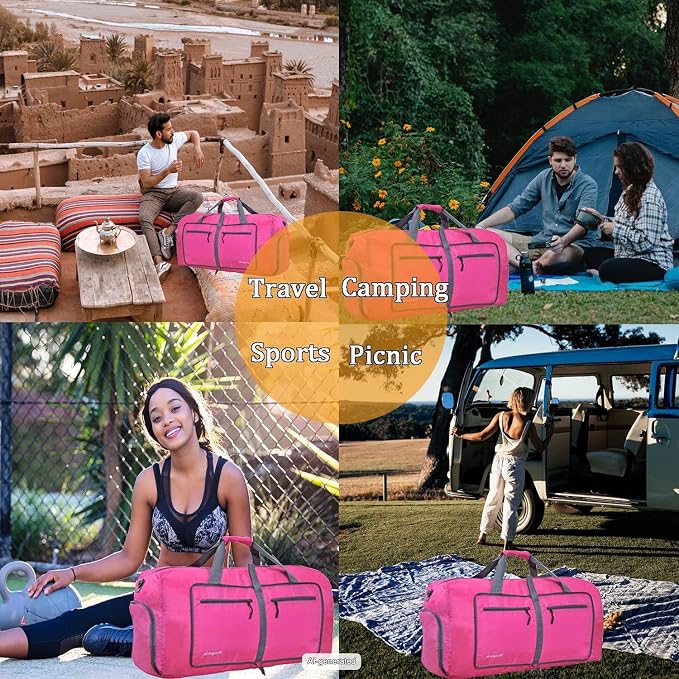 Woogwin Travel Duffel Bag Large Foldable Waterproof Overnight Bag for Beach Swim Bags Pool Sports Gym