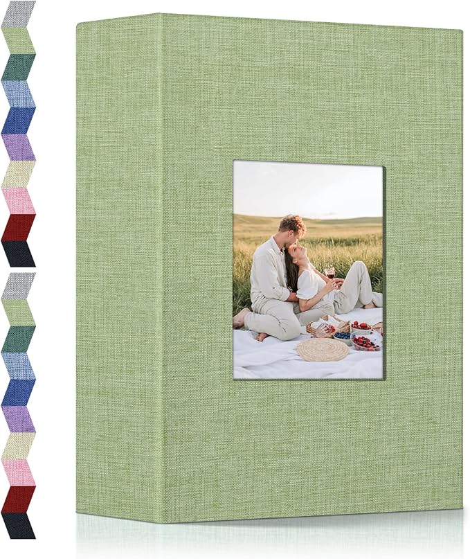 popotop Photo Album 4x6-200 Photos Photo Books with 200 Horizontal Pockets,Linen Cover Albums for Family Wedding Anniversary Baby Vacation Pictures