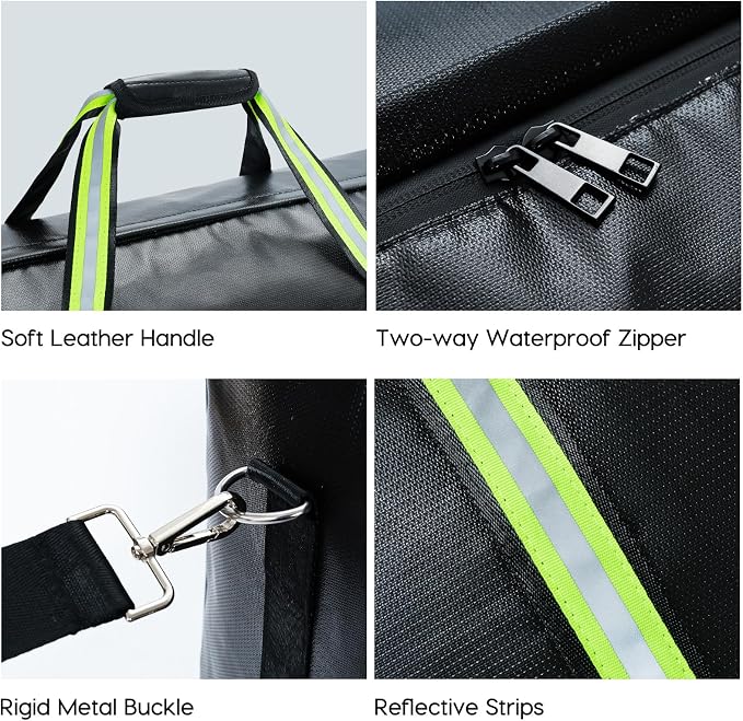 Viesembo Large Fireproof Document Bags, Fire Proof Safe For Home Documents | Waterproof, 24x14x12 In, Travel Duffel Bag, Lithium Battery Storage,Document Organizer, For Cash