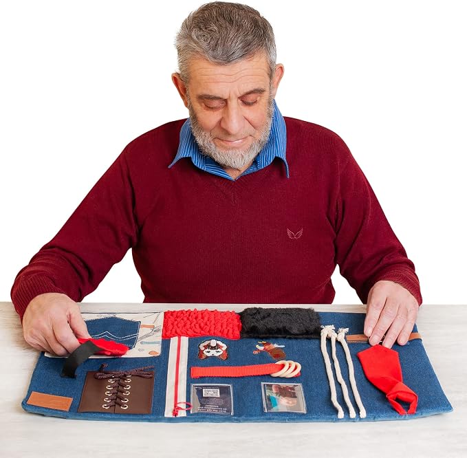 Fidget Blanket for Dementia | Calming & Comforting Activities for Seniors | Products for Elderly | Sensory | Helps with Alzheimer’s, Asperger’s, Autism, Anxiety