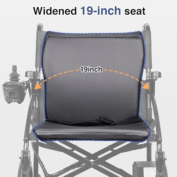 SLF30 Electric Wheelchairs for Adults, Foldable Durable Motorized Wheelchair with 19 Inch Seat and Supports Up to 300 lbs Airline Approved(36 Lbs, Grey)