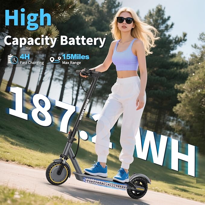Electric Scooter, 10"/8.5" Solid Tire, 500W/350W Powerful Motor & 19/22 MPH Top Speed, 28/25/22/16 Miles Long Range, Folding E Scooter with Dual Braking for Teens and Adults