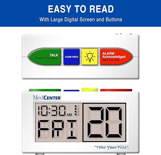 Digital Talking Medication Alarm Clock for Seniors