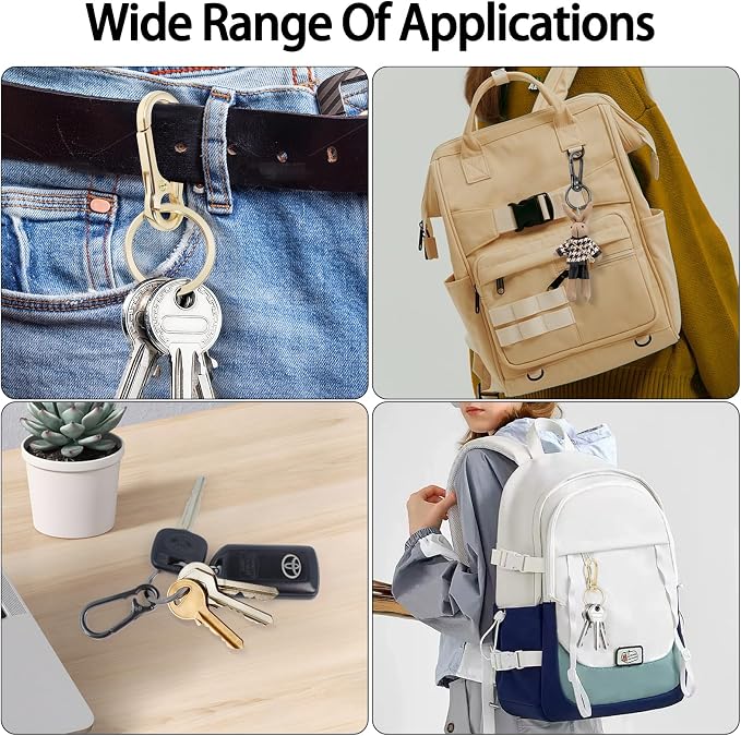 2 Pcs Metal Keyring Chain Ring Holder Keys Organizer for Home Car Keys, Key Finder, Car Keychain
