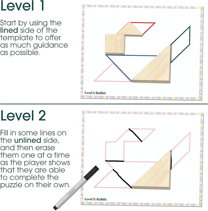 Keeping Busy Tangram Dementia Activities for Seniors | Alzheimer Products for Elderly Patients | Fun Memory Game Toy & Cognitive Brain Puzzle for Senior Citizens w/Memory Loss or Alzheimers