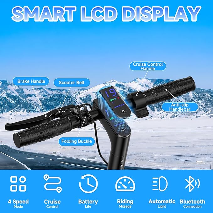 Electric Scooter for Adults, Folding E Scooter with 350W/500W Motor 16-24 Mph Top Speed, Max 15-60 Miles Long Range, 6.5''/8.5''/10''/14'' Solid Tires Commuting Scooters, Dual Brakes, APP
