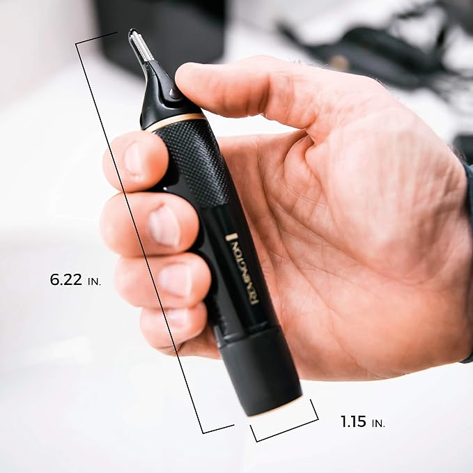 Remington Ultimate Precision Detail Trimmer, Nose, Ear & Eyebrow Trimmer | Surgical Steel Blades for Precise Detailing, 5-Length Adjustable Comb, Dual-Sided Head