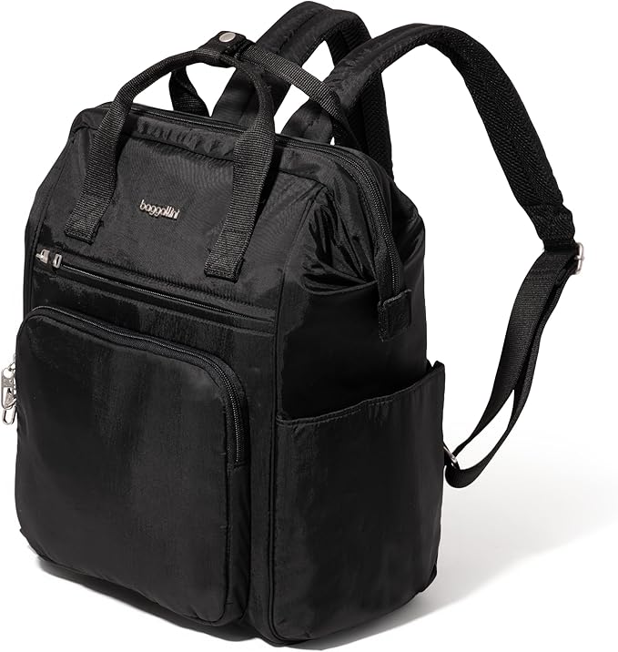 Baggallini Securtex Anti-Theft Windsor Backpack for Travel, Work & College, RFID & Locking Zipper, Up to 16" Laptop