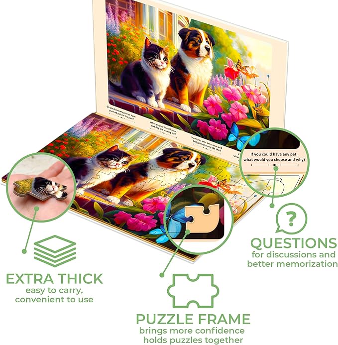 QUOKKA 63 Pieces Dementia Puzzles for Elderly - Large Piece Activities Products for Seniors - 3 Alzheimers Jigsaw Puzzle Games for Adults Riverside, Platform, Animals
