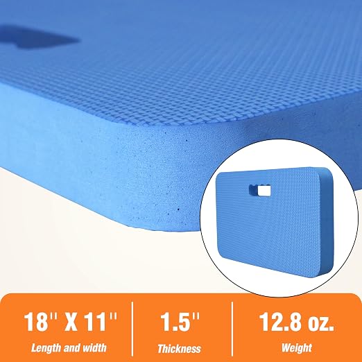 Gardzen Extra Thick Garden Kneeling Pad | EVA Foam Kneeler Pad for Gardening, Baby Bath, Yoga, Pilates, Exercise, 18" x 11" x 1.5", Blue