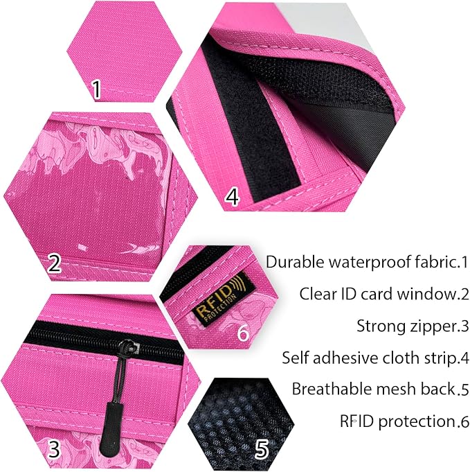 RFID Blocking Travel Neck Wallet Pouch and Passport Holder, Travel Neck Pouch Passport Holder for Women & Men - Rose