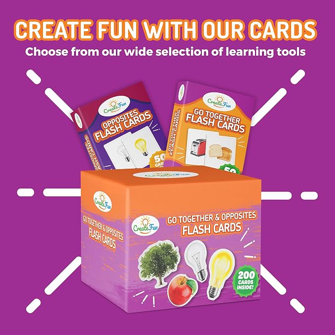 200 Go Together & Opposites Flash Cards for Speech Therapy, ESL | Real Photo Cards with Educational Language Matching Games - Speech Therapy,ELL,Autism,Dementia,Seniors & School Learning Kids
