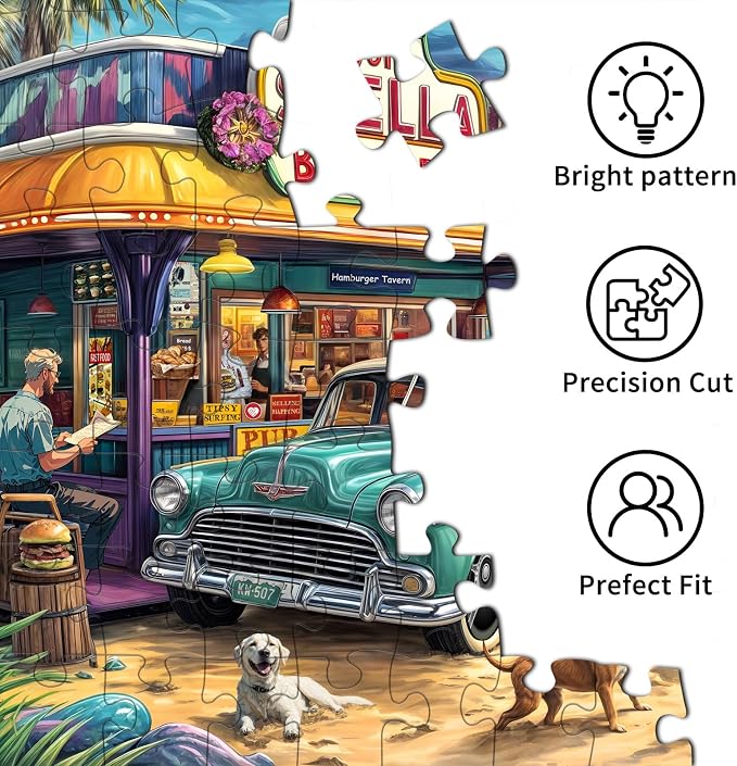 Puzzles for Adults 1000 Pieces,Seaview Campground Jigsaw Puzzle with 1:1 HD Poster, Perfect Interlocking No Dust, Stress Relief Ideal Gift for Family Games