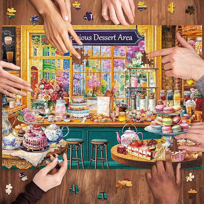 1000 Piece Puzzles for Adults,Dessert Story Jigsaw Puzzle 1000 Pieces for Adults Seniors,Challenging Family Games Holiday Party Gifts -1:1 Poster Interlock Perfectly Letter on Back