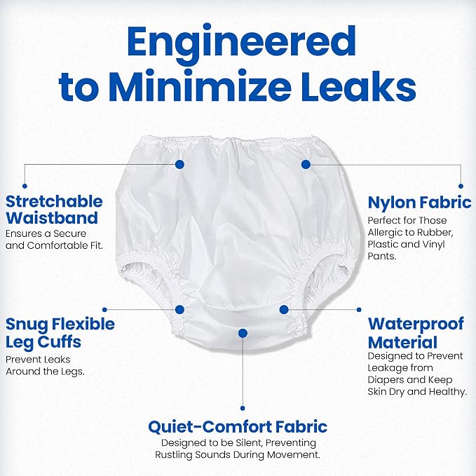 Waterproof Pull-On Unisex Incontinence Cover Pant. Leakproof-Washable - No Heat, Wear with Diaper, Guard Or Pad, Kleinert's