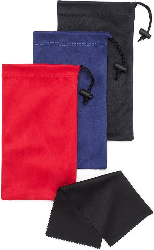 Mamlyn Premium Quality Microfiber Sunglasses Pouch With Spring Fastener