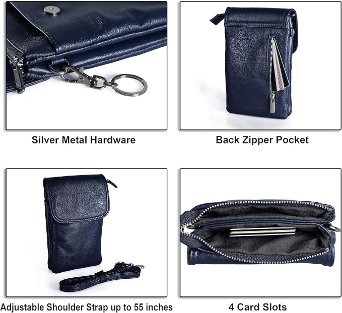 befen Genuine Leather Small Crossbody Bags for Women Cell Phone Travel Bag | Soft Real Leather, Adjustable Shoulder Strap, Card Slots, Compact Size, Daily Travel Shopping Outing Use, Phone Purse