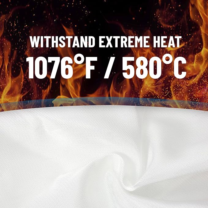 Fire Suppression Blanket - Waterproof, Oil-Resistant, Fiberglass Fire Blanket for Home, Kitchen, Grill, BBQ, Fireplace with Rapid Deployment | Reusable High Heat Resistant Safety Sheet