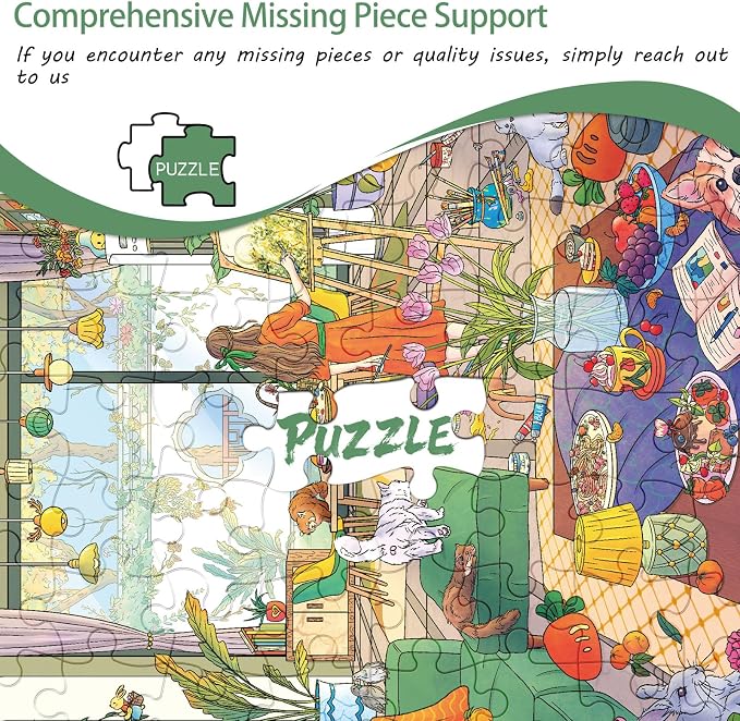 1000 Piece Jigsaw Puzzles for Adults,Sunny Art Studio Puzzle with 1:1 HD Poster, Precise Interlocking, Letter Markings on Back, Dust-Free, Stress Relief & Ideal Family Game Gift