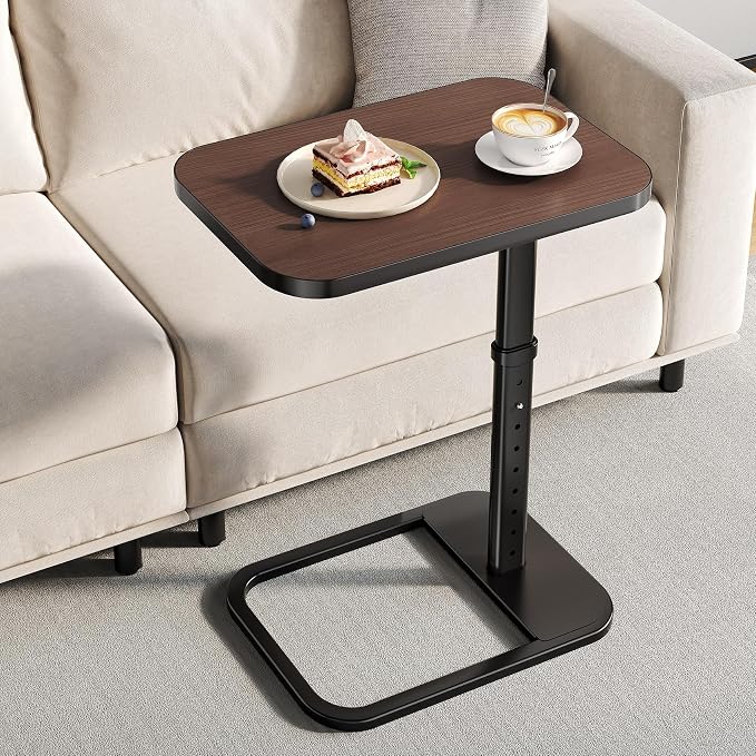 Adjustable Height TV Tray Table for Couch, Flip-Top Design | 19"-30" Height Range, 9-Position Lock System, Rounded Corners, Laptop Table, Snack Table, For Living Room & Bedroom