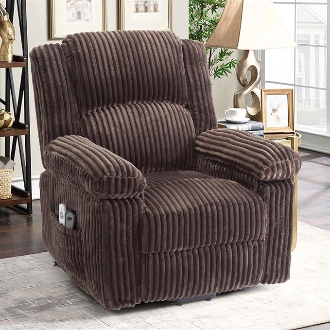 GarveeHome Power Lift Recliner Chair - Heat and Massage, Electric Lift Plush Recliner with Soft Padded Seat, Back Support & Armrests, Designed for the Elderly and People with Mobility impaired