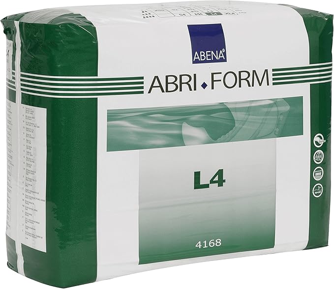 Abena Abri-Form Comfort Plastic-Backed Briefs, Level 4, (Medium To Large Sizes) Large, 36 Count