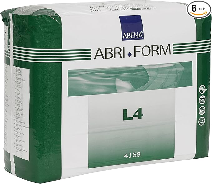Abena Abri-Form Comfort Plastic-Backed Briefs, Level 4, (Medium to Large Sizes) Large, 72 Count