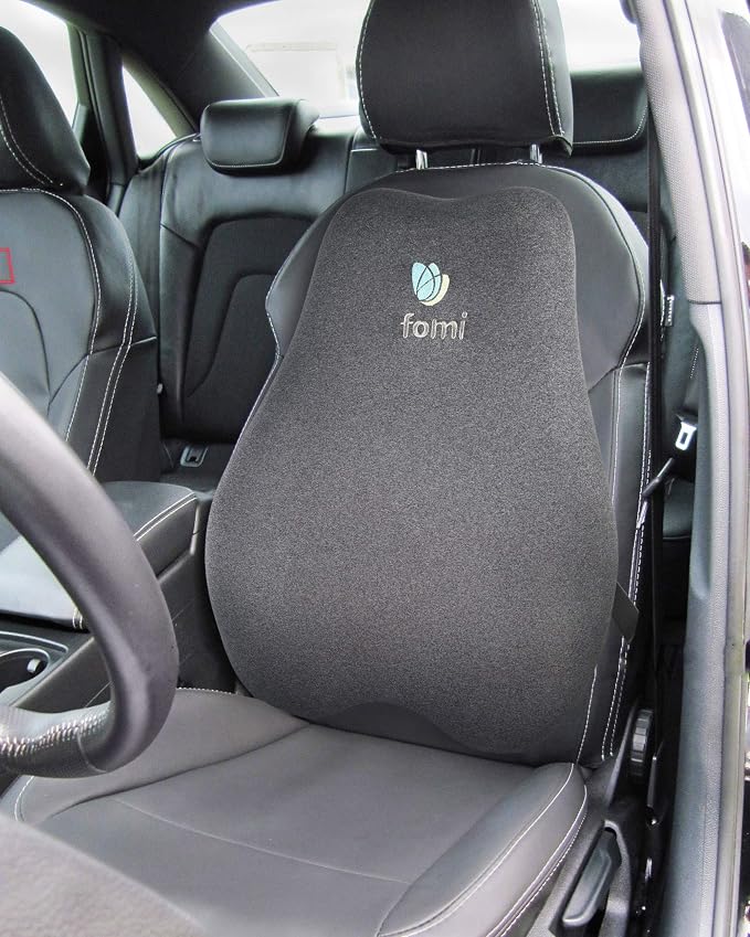 FOMI Extra High Back Lumbar Support Pillow | Thick Thoracic Foam Pad for Car, Home, Office, Gaming Chair, Wheelchair, Recliner | Sciatica, Tailbone Pain Relief | Upper Lower Backrest, Posture Aid