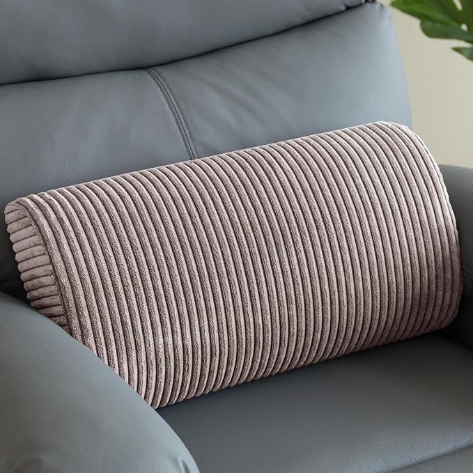 HIGOGOGO Lumbar Support Pillow for Recliner Chair/Accent Chair/Couch, Memory Foam Back Support Cushion for Elderly, Recliner Cushions for Back Rest, Pain Relief, Reading, Washable Cover, Grey