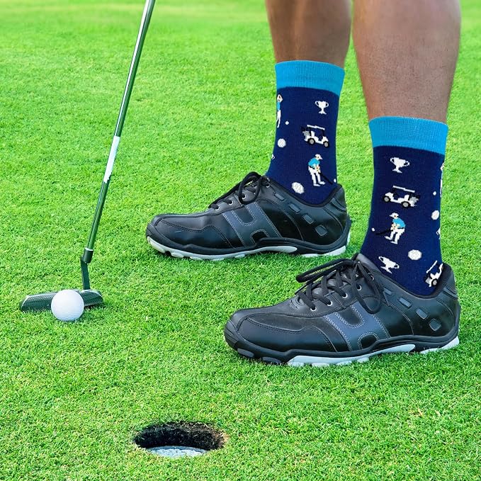 Golf Socks for Men Women,Funny Golf Gift for Dad,Him,Friends & Coworkers | Novelty Golf Accessories, Birthday White Elephant Gag Gifts for Golfer