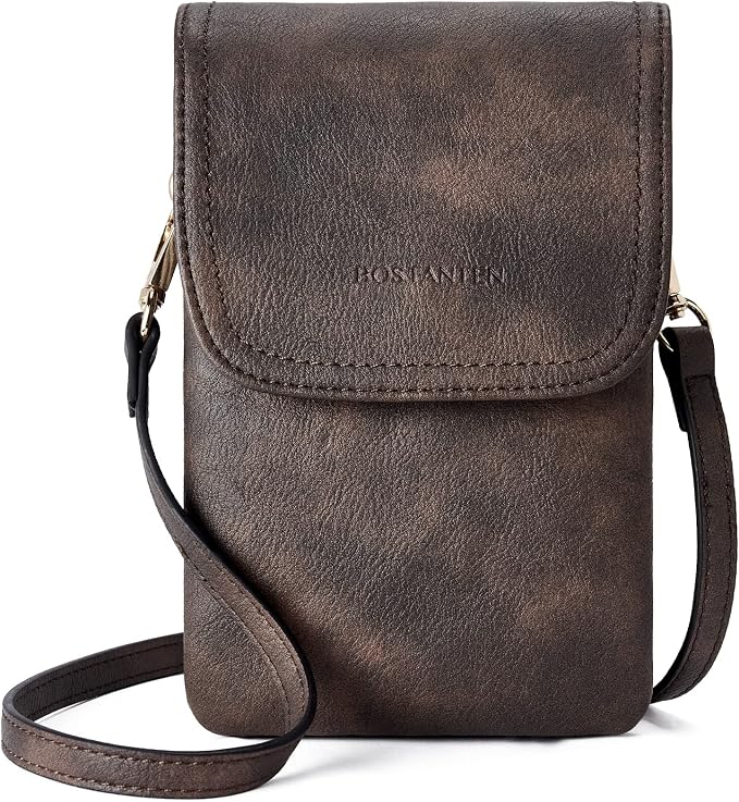 BOSTANTEN Small Crossbody Bag for Women Designer Cell Phone Purse | Vegan Leather, Multiple Pockets, Card Slots, Compact Size for Phone, Cards and Keys, Daily Travel Shopping Use