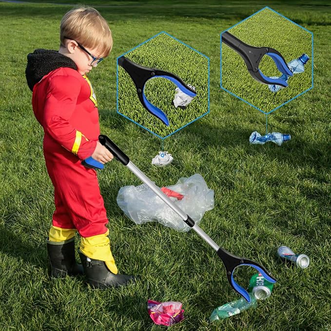 2-Pack Grabber Tool, 32" Long Reacher Grabber Pickup Tool with Magnetic Tip, Trash Picker for Elderly Grab It Reaching Tool, Garbage Picker Upper, Litter Pick Up Grab Tool