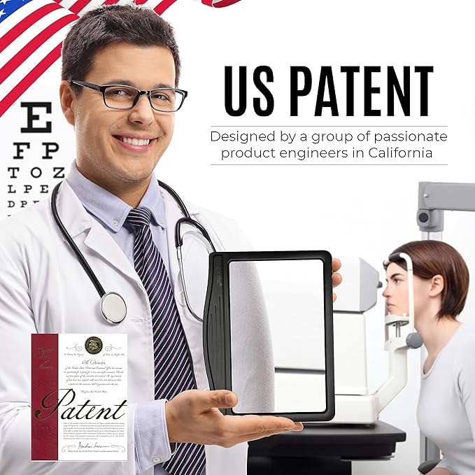 MagniPros 5X Rechargeable Large Ultra Bright LED Page Magnifier with Anti-Glare Lens & 3 Color Dimmable Light Modes, Relieve Eye Strain- Ideal for Reading Small Prints, Low Vision, Seniors