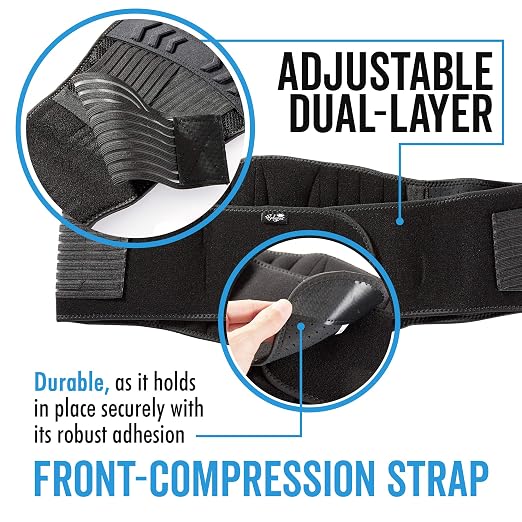 Bodyprox Lumbar Support Back Brace for Men and Women (Regular 28" - 50")