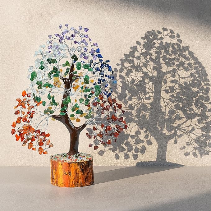 Crocon Seven Chakra Tree of Life for feng Shui Tree Crystals and Healing Stones, Room & Home Decor Housewarming Present Spiritual Birthday Gifts for Women, Sister Gifts for Women