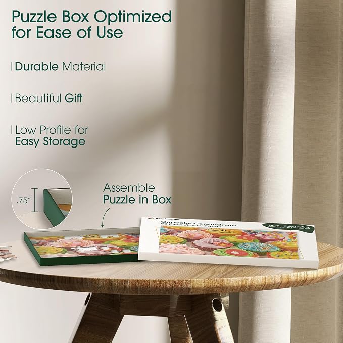 Keeping Busy Cupcake Dementia Puzzles Activities for Seniors | Alzheimer Products for Elderly Patients | Fun Memory Game Toy & Cognitive Brain for Senior Citizens w/Memory Loss or Alzheimers 63 PC